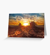 The Shattered Glass Sunset Over Monument Valley Greeting Card