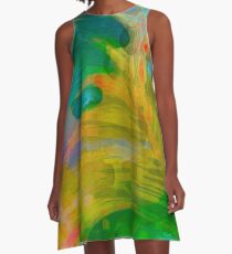 Abstract Palm Art A-Line Dress