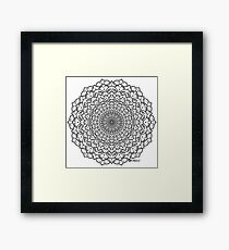 Gem Succulent Mandala C - Black Framed Print