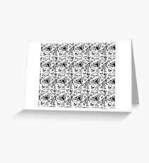 Cryptid Pattern Lines Black Greeting Card