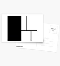 White and Black Color Block Postcards