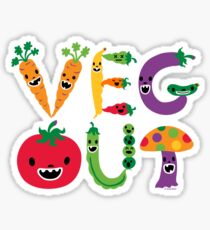 Veg Out - light colors Sticker
