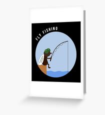 Funny Fly Fishing Baitcaster Angling Nymphs Gift Greeting Card