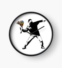 Banksy - Rage, Flower Thrower Clock