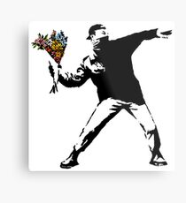 Lámina metálica Banksy - rabia, lanzador de flores