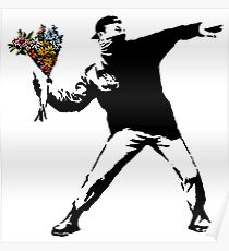 Banksy - Rage, Flower Thrower Poster