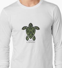 Black & Green Tribal Turtle Tattoo / Grand Cayman Long Sleeve T-Shirt