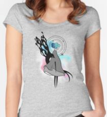Gris - beau dessin aquarelle émersif T-shirt échancré