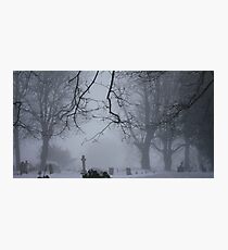A misty churchyard Photographic Print