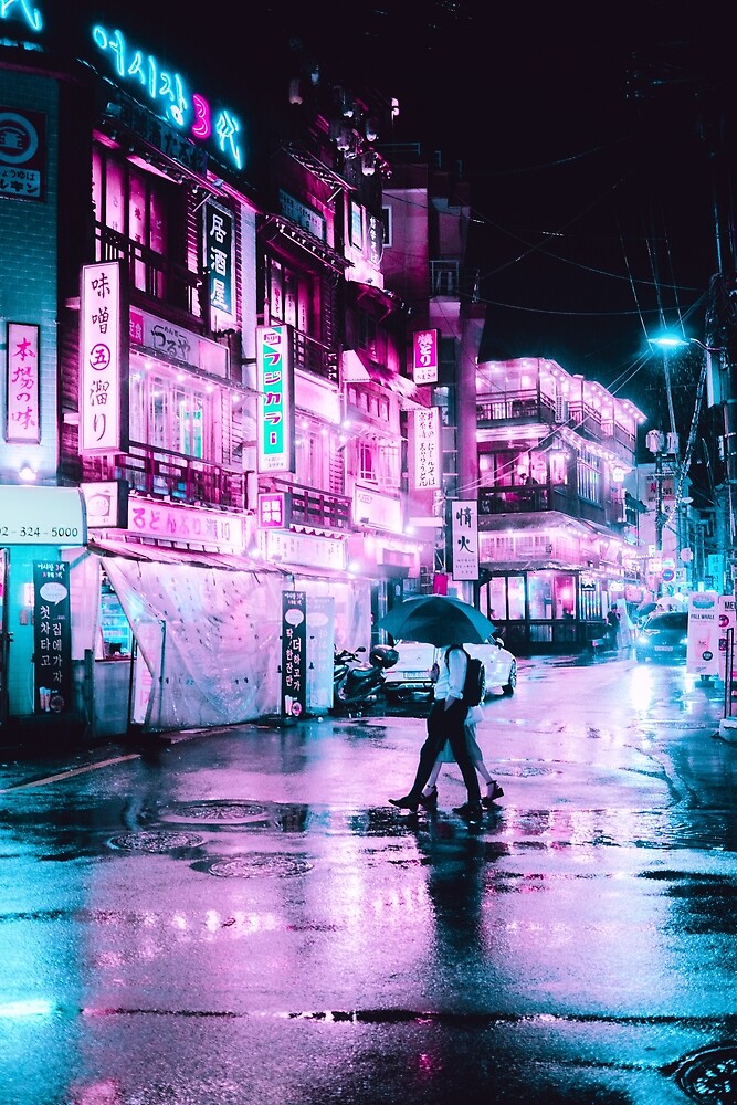 "Cyberpunk Seoul" by Steve Roe | Redbubble