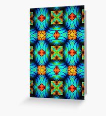 Lime, Blue, Orange, Abstract Greeting Card