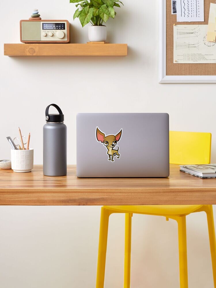 Alternate view of Chihuahua Caricature Sticker