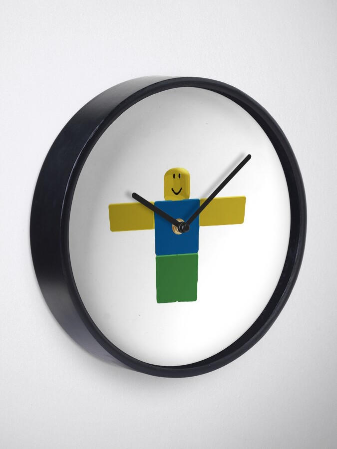 Roblox Noob T Pose Clock By Levonsan Redbubble - roblox noob t pose canvas print by levonsan redbubble