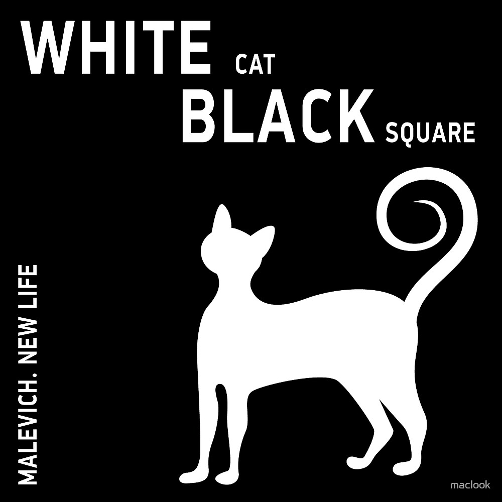 White cat, black square. Malevich by maclook