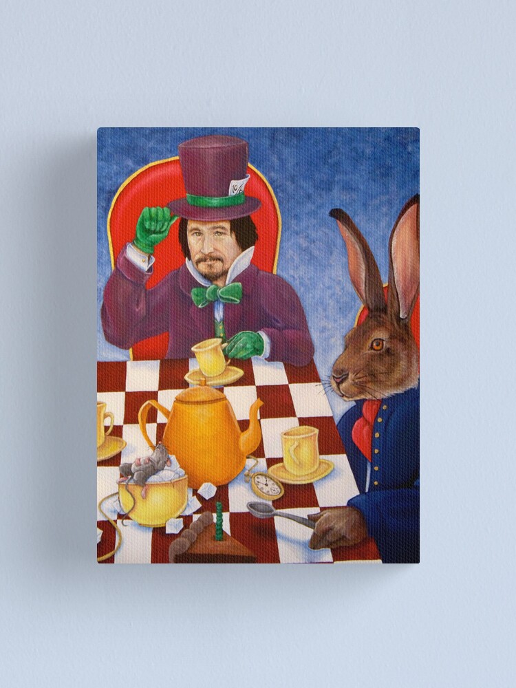 "Mad Hatter and March Hare's tea party" Canvas Print by whiterabbitart