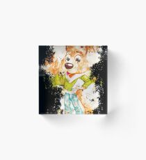 Dog pet dressed watercolor painted Acrylic Block