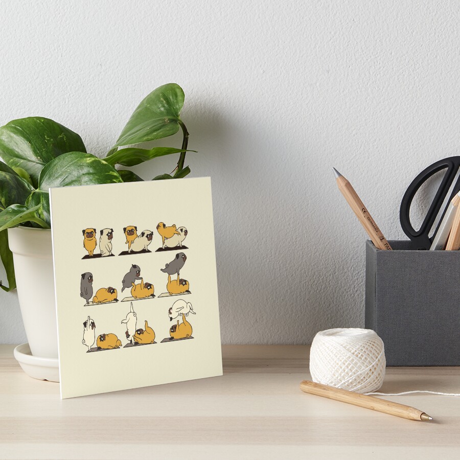 AcroYoga with The Pug Art Board Print