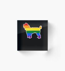 Yorkie Yorkshire Terrier Small Dog Rainbow Flag Shirt Acrylic Block