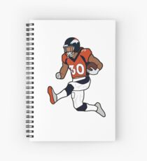 Phillip Lindsay Touchdown Celebration - Denver Broncos Spiral Notebook