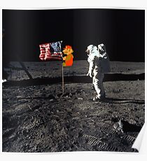 Super Mario On the Moon Poster