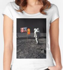 Super Mario On the Moon Fitted Scoop T-Shirt