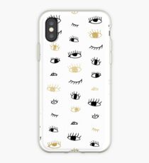 Funny fashion gold and black cute eyes pattern iPhone Case