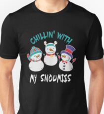 Chillin' With My Snowmies T-shirt - Christmas Shirt Unisex T-Shirt