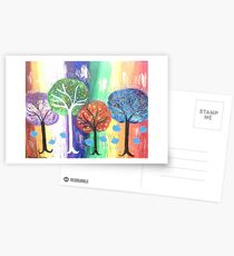 The Colourful Spiritual Love Trees Postcards
