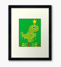 Tree Rex Christmas Tree Dionosaur Star Gift Sweet Animal Cute Framed Print