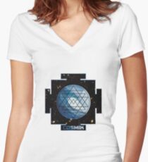 Water Mandala - Cosmik Apparel Women's Fitted V-Neck T-Shirt