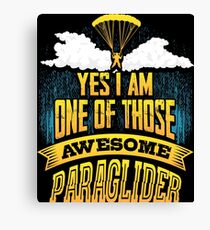 Paragliding Skydiving Parachute Canvas Print