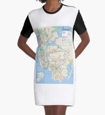 #NY #subway #map #famousplace #BrooklynBridge #CityHall #ChambersStreet #NewYorkCity #USA #map #cartography #topography #travel #country #guidance #vector #graph#colorimage #newyorkstate #NYSubwayMap Graphic T-Shirt Dress