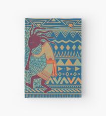 Native American Kokopelli - Ethno Border Pattern 3 Hardcover Journal