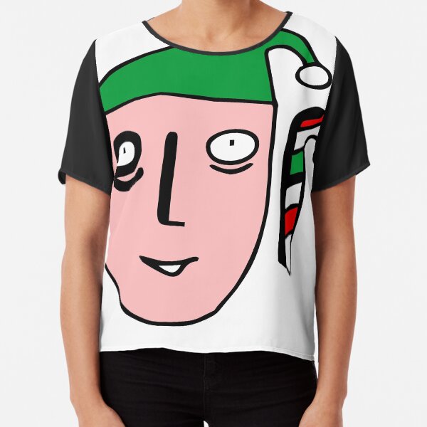 Santa's Elf 4 - Green Hat Chiffon Top