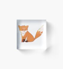 Fluffy Fox Acrylic Block