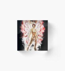 Fee elf wing watercolor painted Acrylic Block