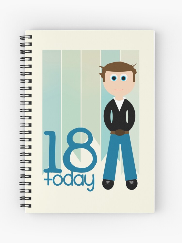 Happy Birthday 18th Birthday Male Spiral Notebook By