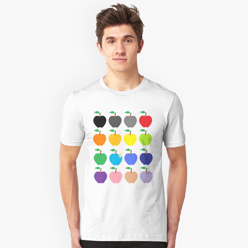 Multi Color Apples Slim Fit T-Shirt
