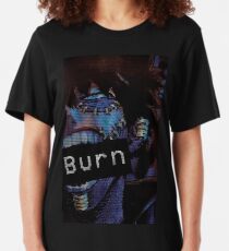 BNHA Dabi VHS Aesthetic 'Burn' Slim Fit T-Shirt