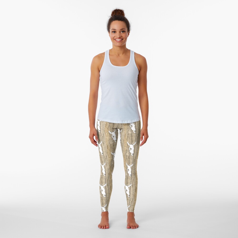 Cow Skull hanging on the barn Leggings