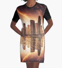 Dubai Skyline Graphic T-Shirt Dress