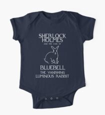 Sherlock Holmes and the case of Bluebell the vanishing luminous rabbit. One Piece - Short Sleeve