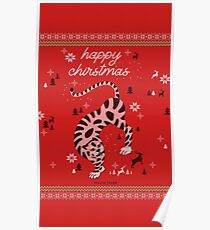 Christmas Happy Tiger Poster