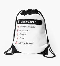 Gemini Traits Astrology Horoscope Birth Sign Drawstring Bag