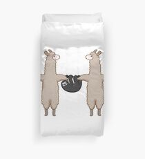 Funda nórdica Llama y equipo perezoso | Grupo de alpaca divertido