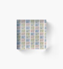 Minerology Quartz Crystal Postage Stamps Acrylic Block