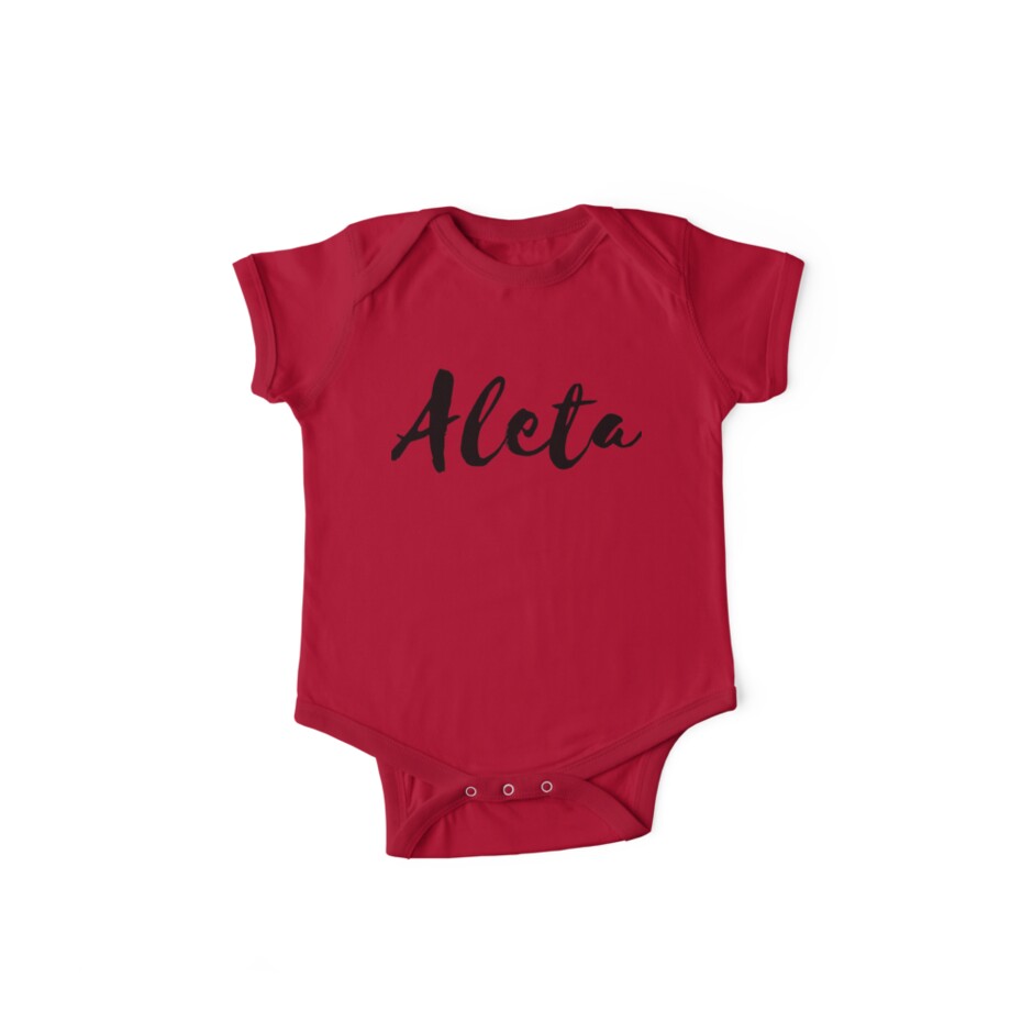 Mrs Named Baby One Piece - Short Sleeve Basic Black Collection. Aleta
