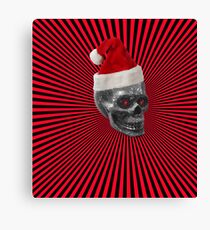 metal skull in cap Canvas Print