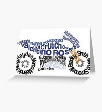 Typography MotorBike - MotoGP - Yamaha Greeting Card