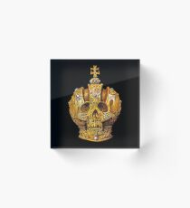 King/Queen of Death Skull Crown Acrylic Block